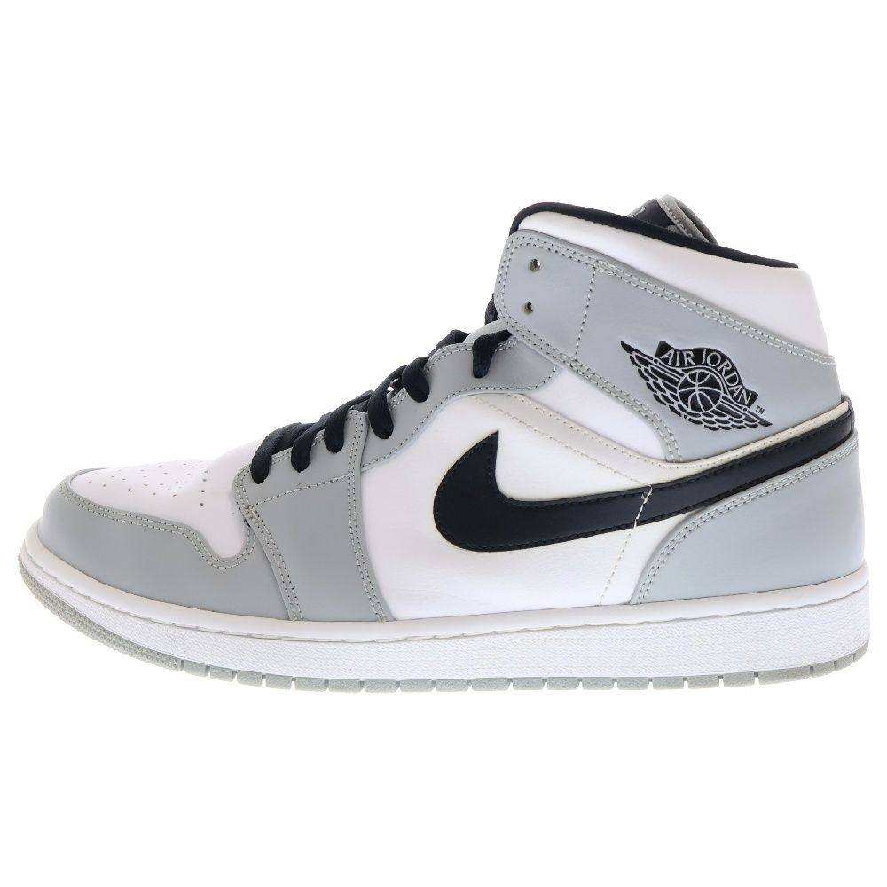 NIKE (ナイキ) AIR JORDAN 1 MID LIGHT SMOKE GREY 554724-092 エアジョーダン1 ライトスモークグレー ミッドカットスニーカー ホワイト/グレー US11.5/29.5cm