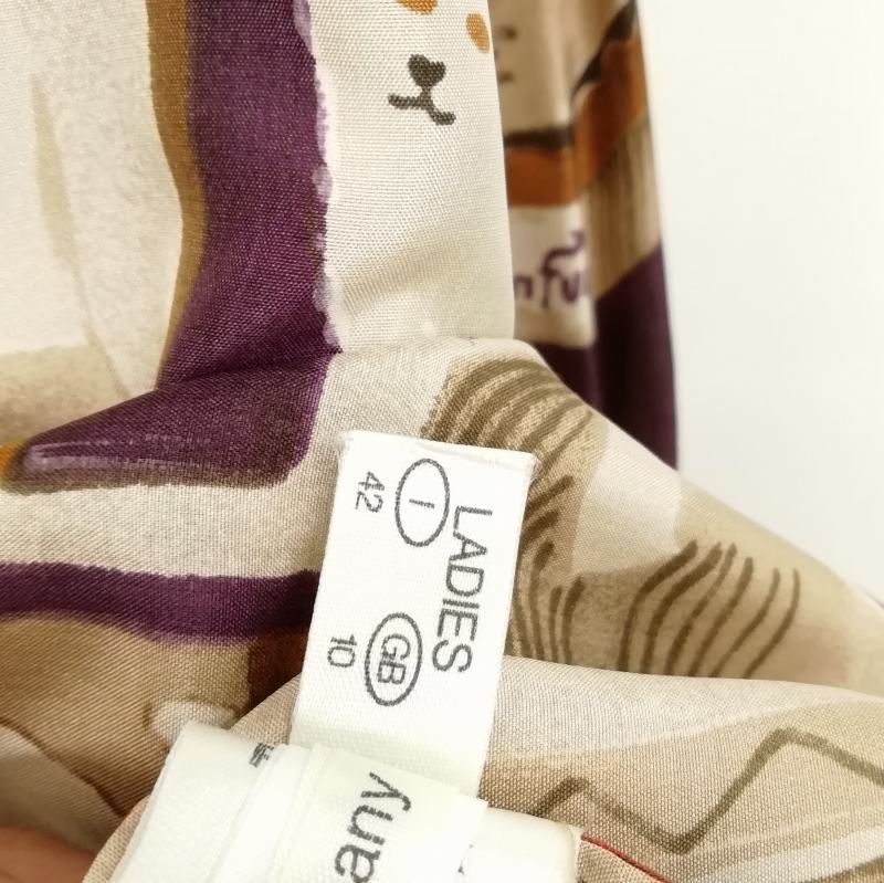 アイグナー ETIENNE AIGNER ドイツ製 ヴィンテージ シルクシャツ アイグナー AIGNER 総柄 プリント シルク ブラウス シャツ