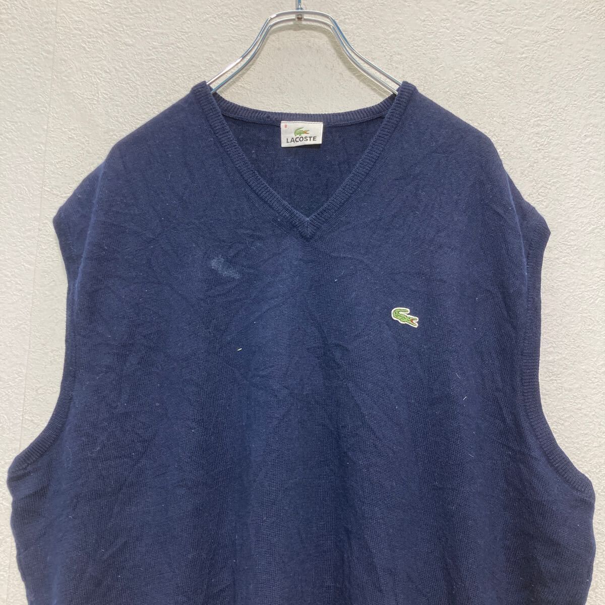 未使用　LACOSTE ネイビー ケーブルニット ベスト　L ケーブルニットVネックベスト AH7633 - ラコステ（LACOSTE）公式