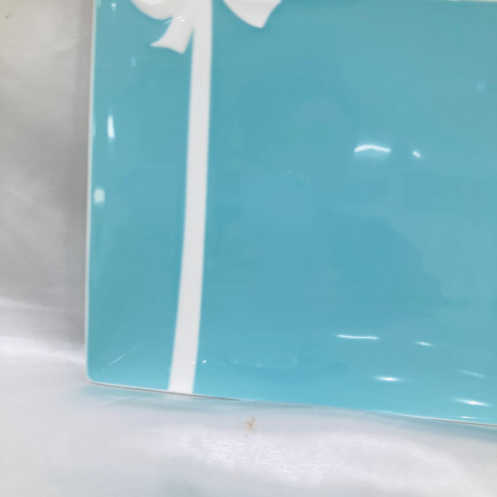 Tiffany ティファニー ブルーリボン スクエア プレート 皿 ペア 2枚