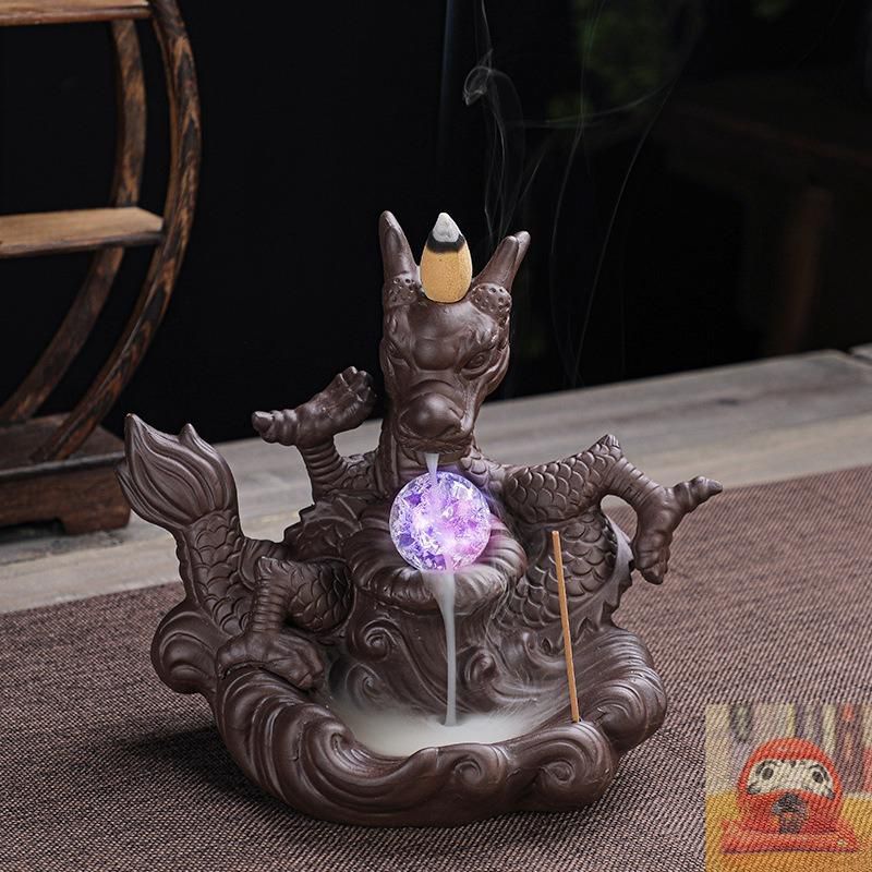 香炉 香炉禅飾り 逆流香炉 龍 ドラゴン 竜 お香 お香立て 彫刻 ホルダー