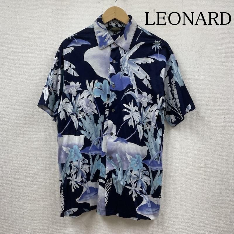 レオナール　ブラウス　シャツ　花柄　総柄　ロゴボタン LEONARD レオナール シャツ、ブラウス 半袖 ブラウス 花柄 半袖