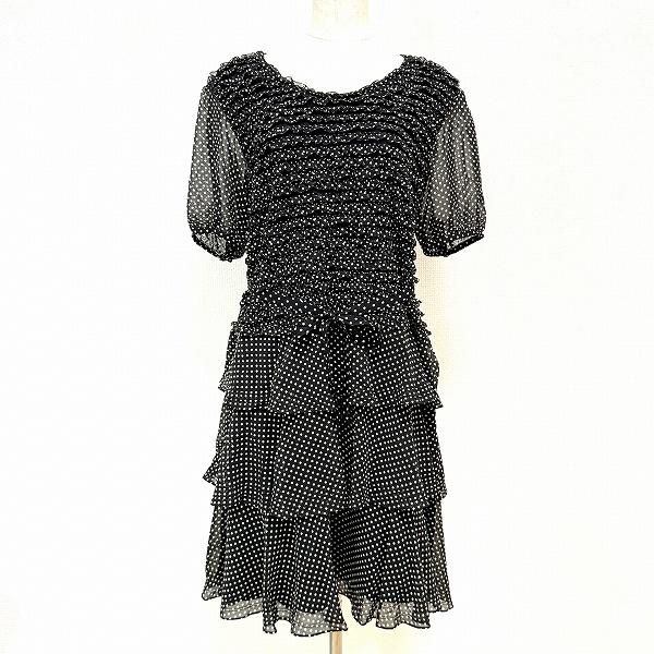 snc インゲボルグ INGEBORG ワンピース 9 黒 アイボリー ドット