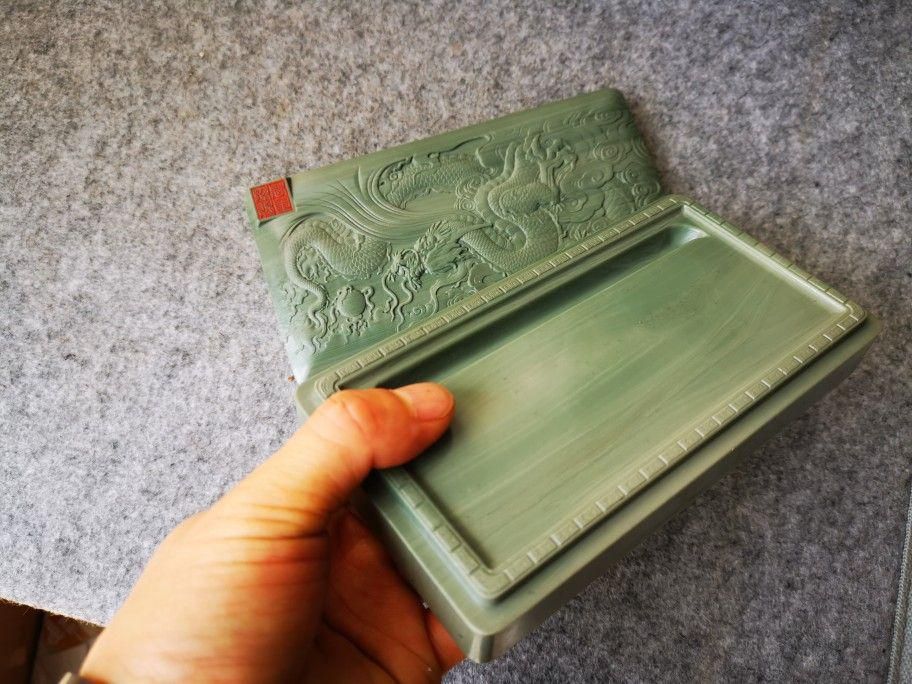 松花石硯 墨盒 文房四宝 筆墨紙筆硯 工芸品 美術品 置物 松花石硯 墨盒 文房四宝 筆墨紙筆硯 工芸品 美術品 置物 - メルカリ