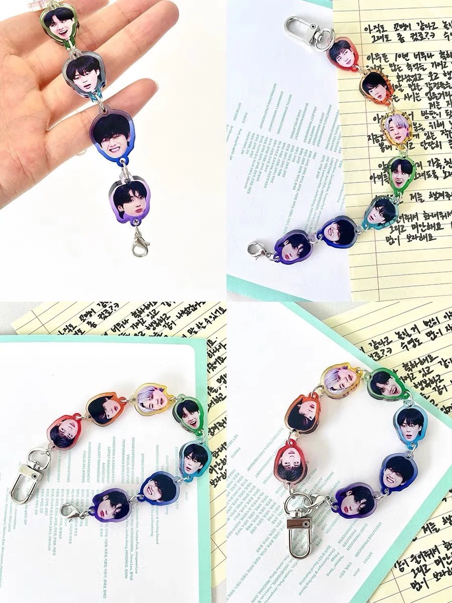 BTSアクリル連鎖キーホルダーRM ジン　SUGA JHOPE ジミン　V ジョングク