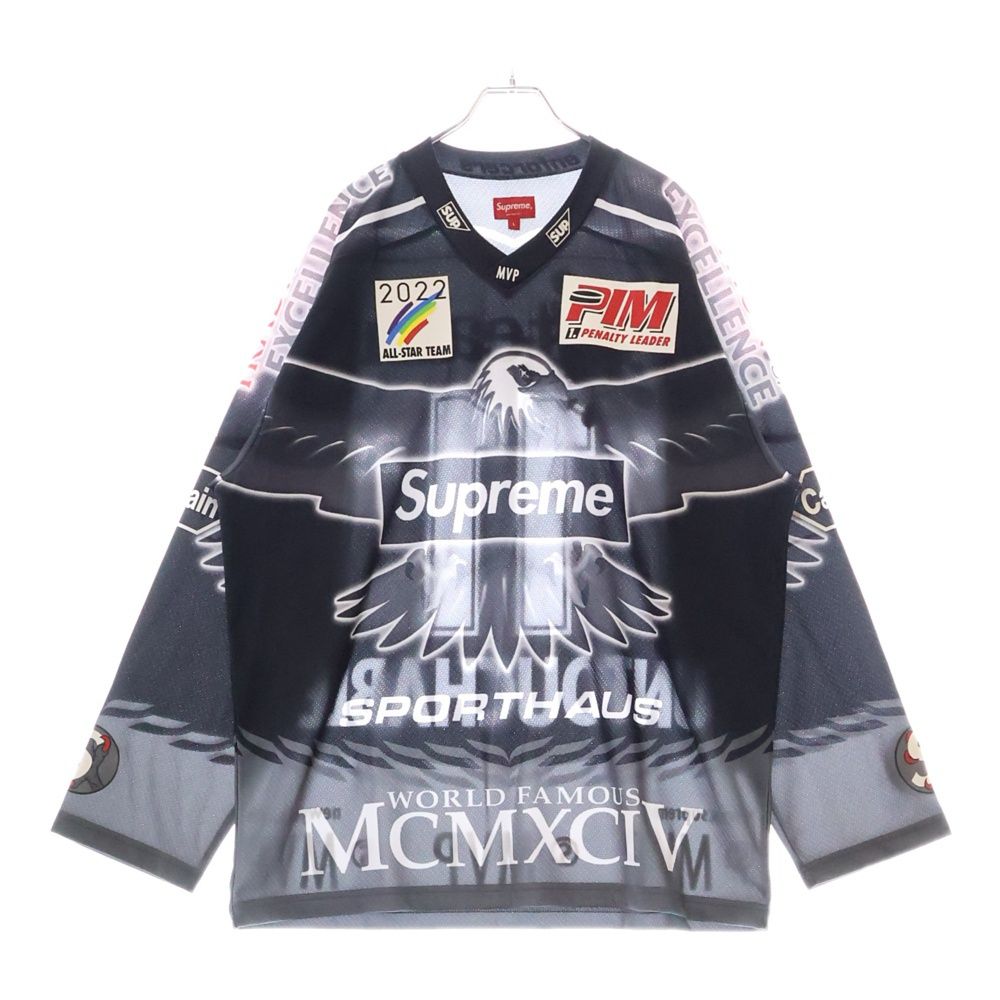 SUPREME 22SS イーグルモト　ホッケージャージ　ゲームシャツ　 XL Supreme 22SS Eagle Moto Hockey Jersey Size XL Blue | eBay