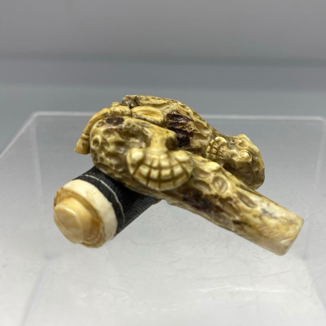 上 巻物 筆架 根付 17g 東さ6-0817 2F