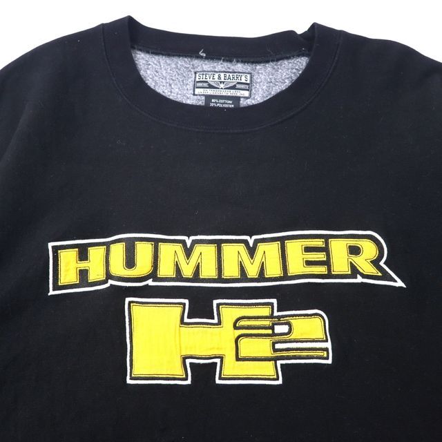 STEVE & BARRY'S リバースウィーブ スウェット XL ブラック コットン 裏起毛 HUMMER ビッグサイズ