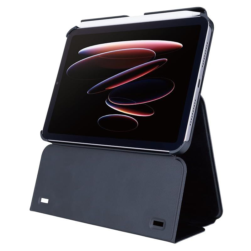 エレコム iPad mini A17 Pro mini 第6世代 ケース カバー 多段階高さ調整 オートスリープ オートウェイク ソフトレザー ブラック TB-A25SWVH2BK 0