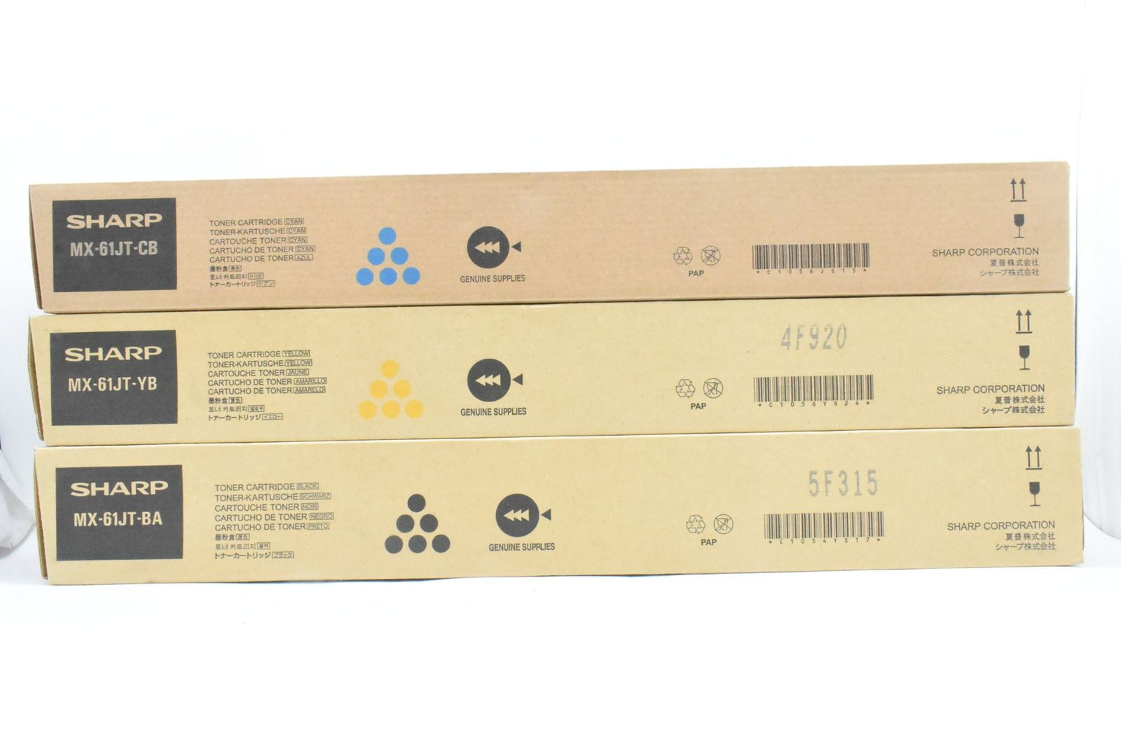 ♥ シャープ 純正 トナー MX-61JT 3色 シアン イエロー ブラック SHARP ITSVYZQNT8PX-D-N10-byebye