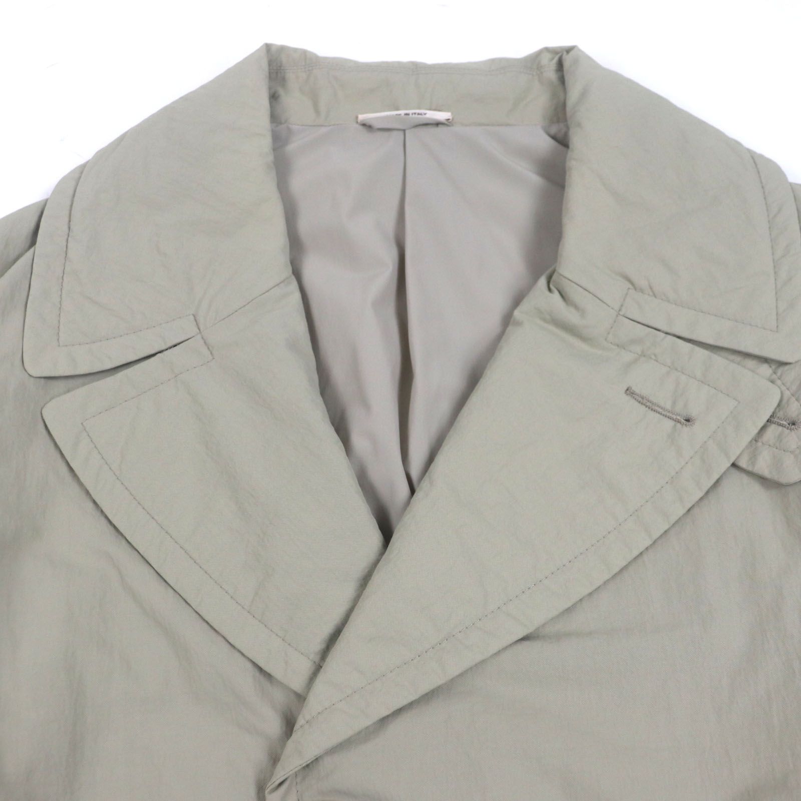 HERMES エルメス 22AW シルバー金具 中綿入り 軽量 シングル チェスター モッズコート カーキ 50 イタリア製 メンズ