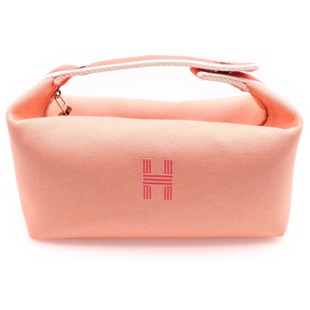 HERMES (エルメス) ブリットアブラックGM グアバ キャンバス ポーチ  