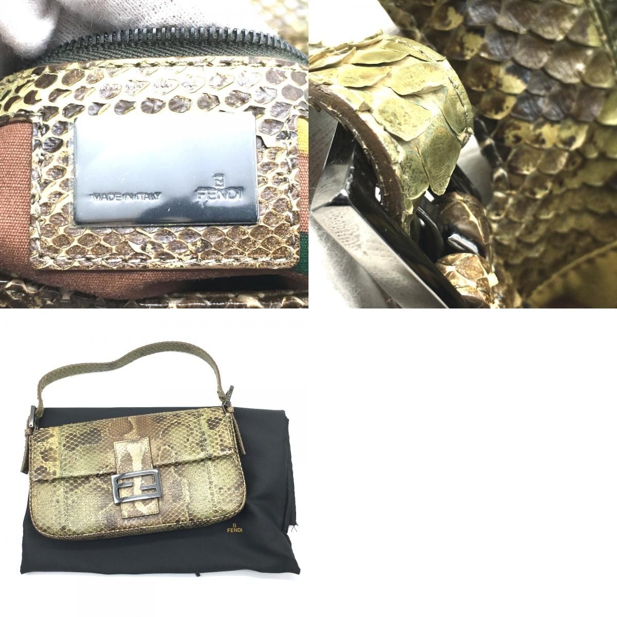 フェンディ パイソン マンマバケット ハンドバッグ ショルダーバッグ  