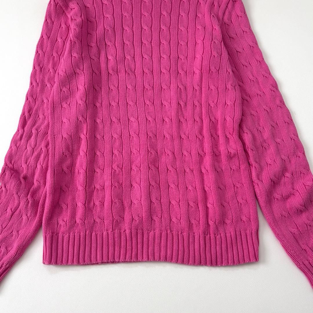 POLO RALPH LAUREN ケーブルニット　長袖　ピンク　ポニー刺繍 POLO RALPH LAUREN ポロラルフローレン ポニーロゴ 刺繍