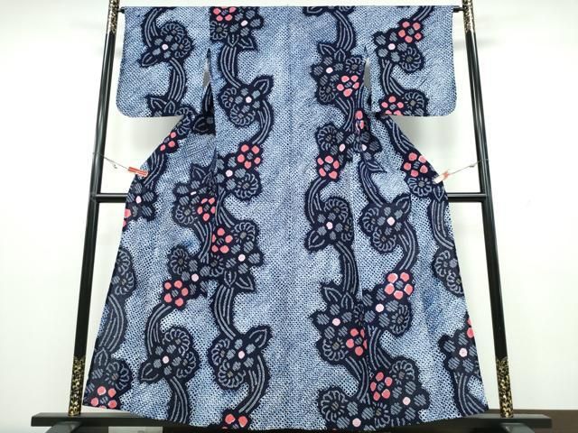 平和屋着物∴夏物 浴衣 有松鳴海絞り 流水菊文 綿 CAAW1134ng