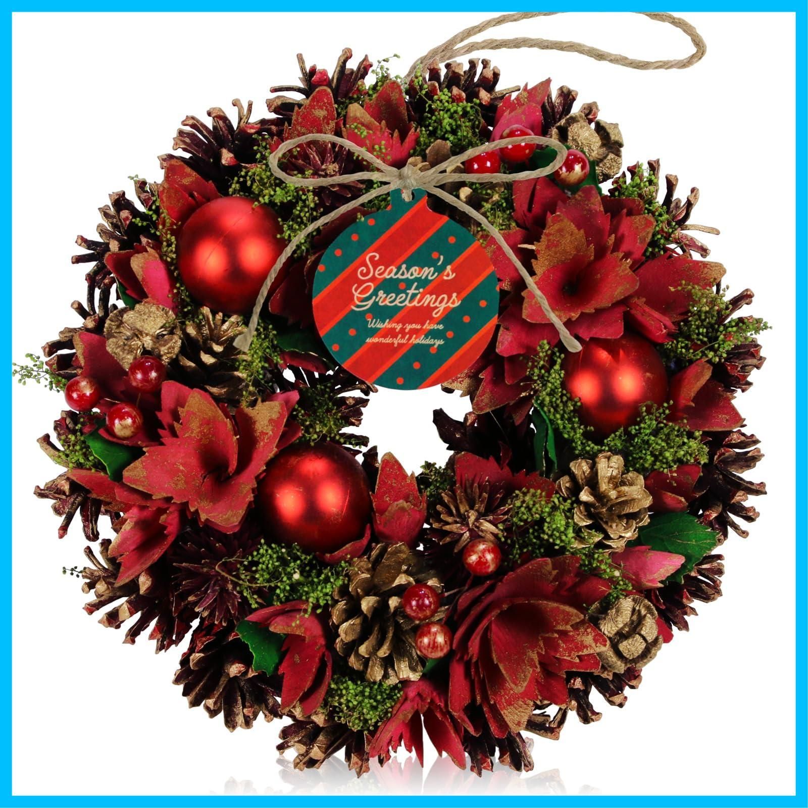 SG 09-01 zone Wonder レッド 赤 飾り リース 玄関ドア用 25 cm 直径 Morikuru Ririsu