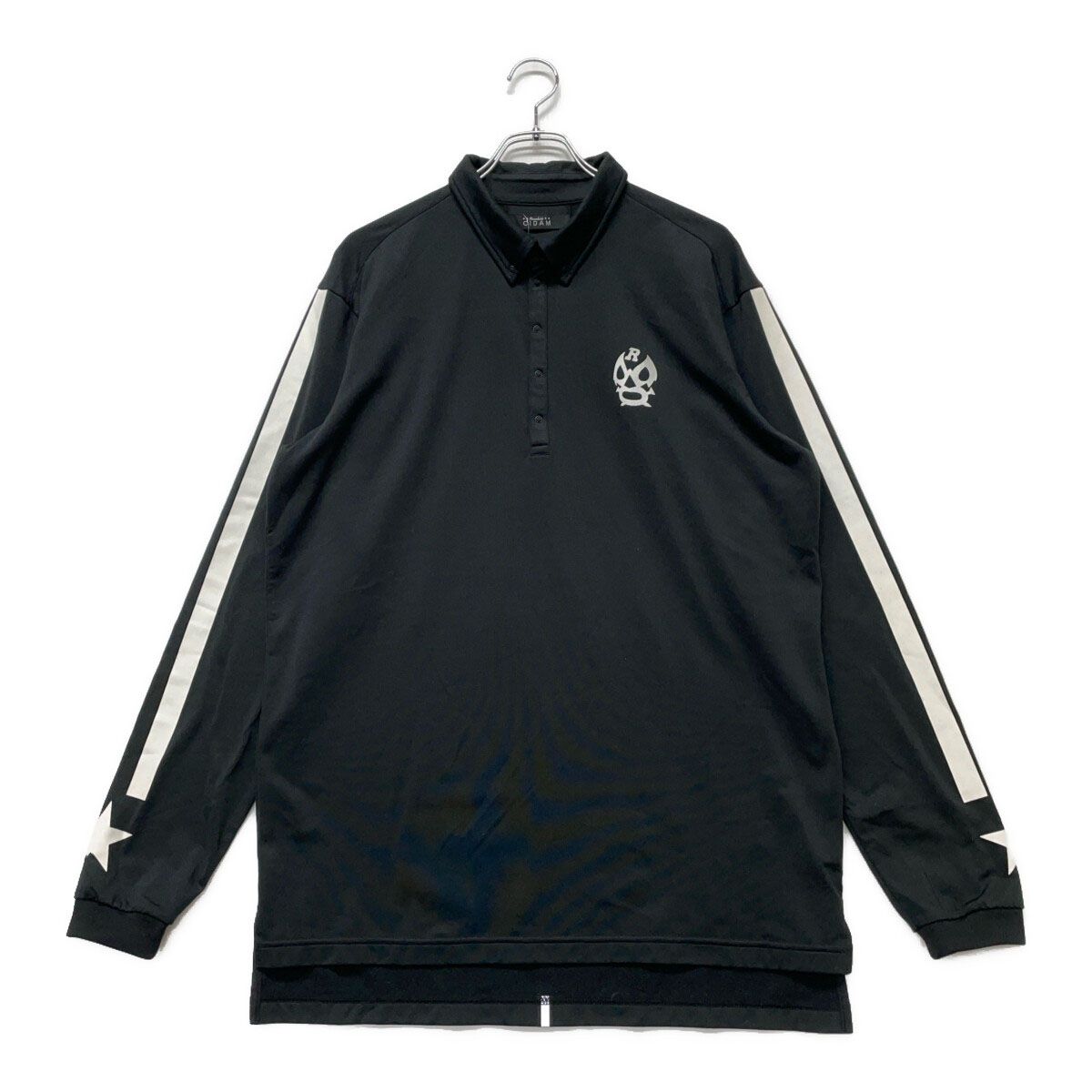 メンズ ラッセルノ RUSSELUNO 長袖ポロシャツ 6 LL 黒 ブラック ボタンダウン 裏起毛