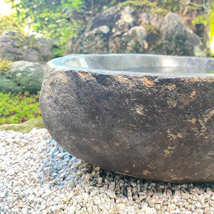 睡蓮鉢 石 大型 おしゃれ 庭 つくばい 手水鉢 蹲 水鉢 メダカ鉢