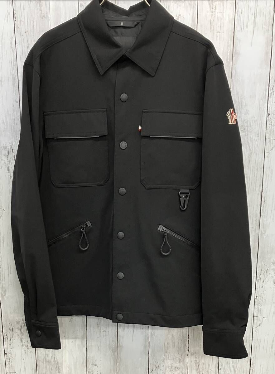 MONCLER Vardet Giubbotto シャツジャケット モンクレール ナイロンジャケット フロントスナップ ブラック サイズ3