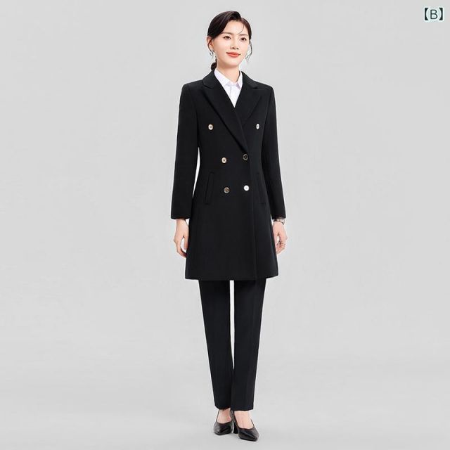 S レディース ファッション 業務 ユニフォーム 制服 コスプレ衣装 メンズ ワークウェア ウール コート ミドル丈 オフィス 通勤ウェア キルティング スリム ウィンドブレーカー CAMPINGPARCCENTRAL_COM