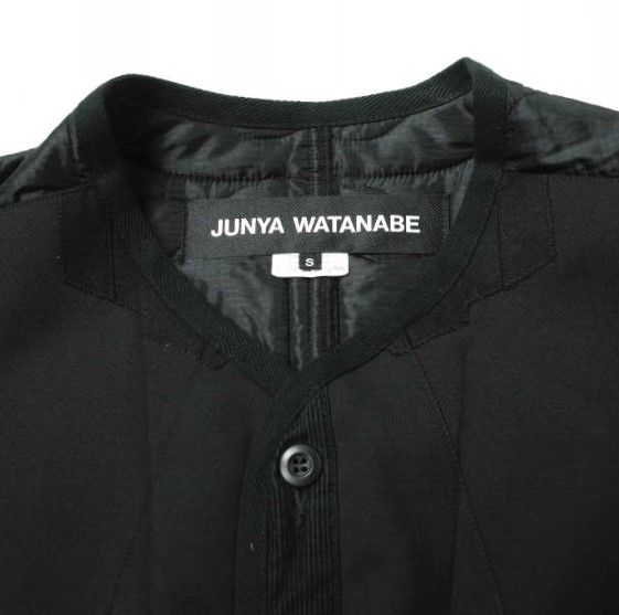 JUNYA WATANABE ジュンヤワタナベ 22AW 日本製 ライナードッキング ノーカラージャケット JJ-J009 S BLACK  コムデギャルソン 再構築 キルティング パッチワーク アウター g15015 - メルカリ