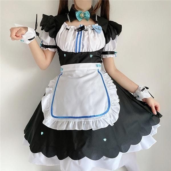 ハロウィン メイド服 可愛い コスプレ衣装 メイド カチューシャ エプロン 大人 レディース ウェイトレス ワンピース ゴスロリ 学園祭