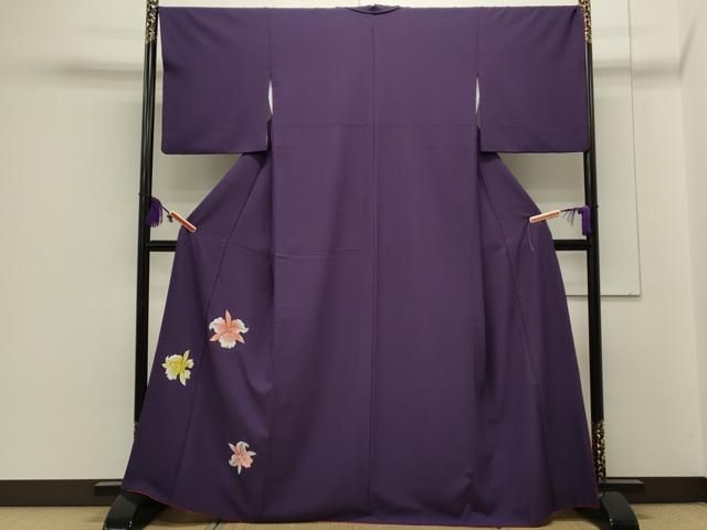 平和屋着物●洗える最高級着物　＜英＞はなぶさ謹製　色留訪問着　総刺繍　舞花文　金糸　CAAS0180th 平和屋着物○洗える最高級着物 ＜英＞はなぶさ謹製 色留訪問着 総刺繍