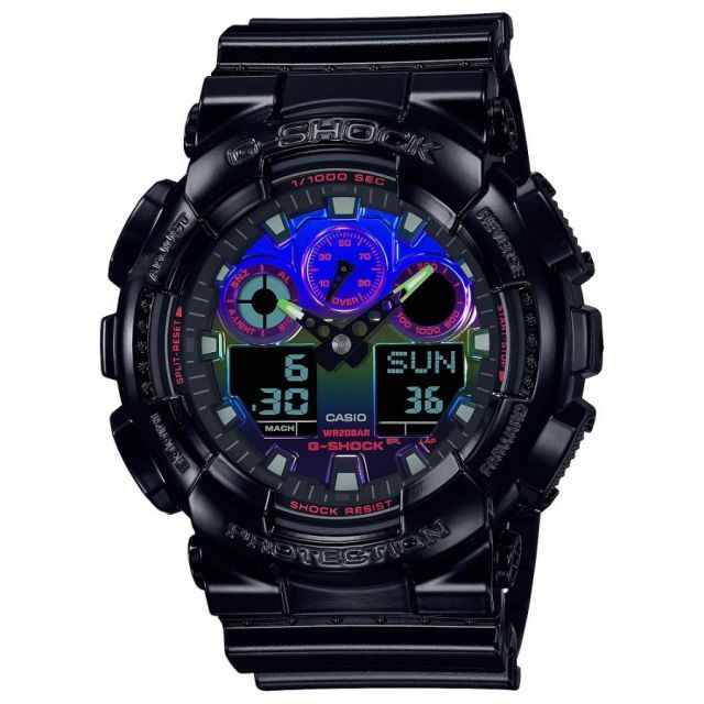 カシオCASIO G-SHOCK Gショック ジーショック  Virtual Rainbow ヴァーチャルレインボー  GA-100RGB-1AJF【国内正規品】
