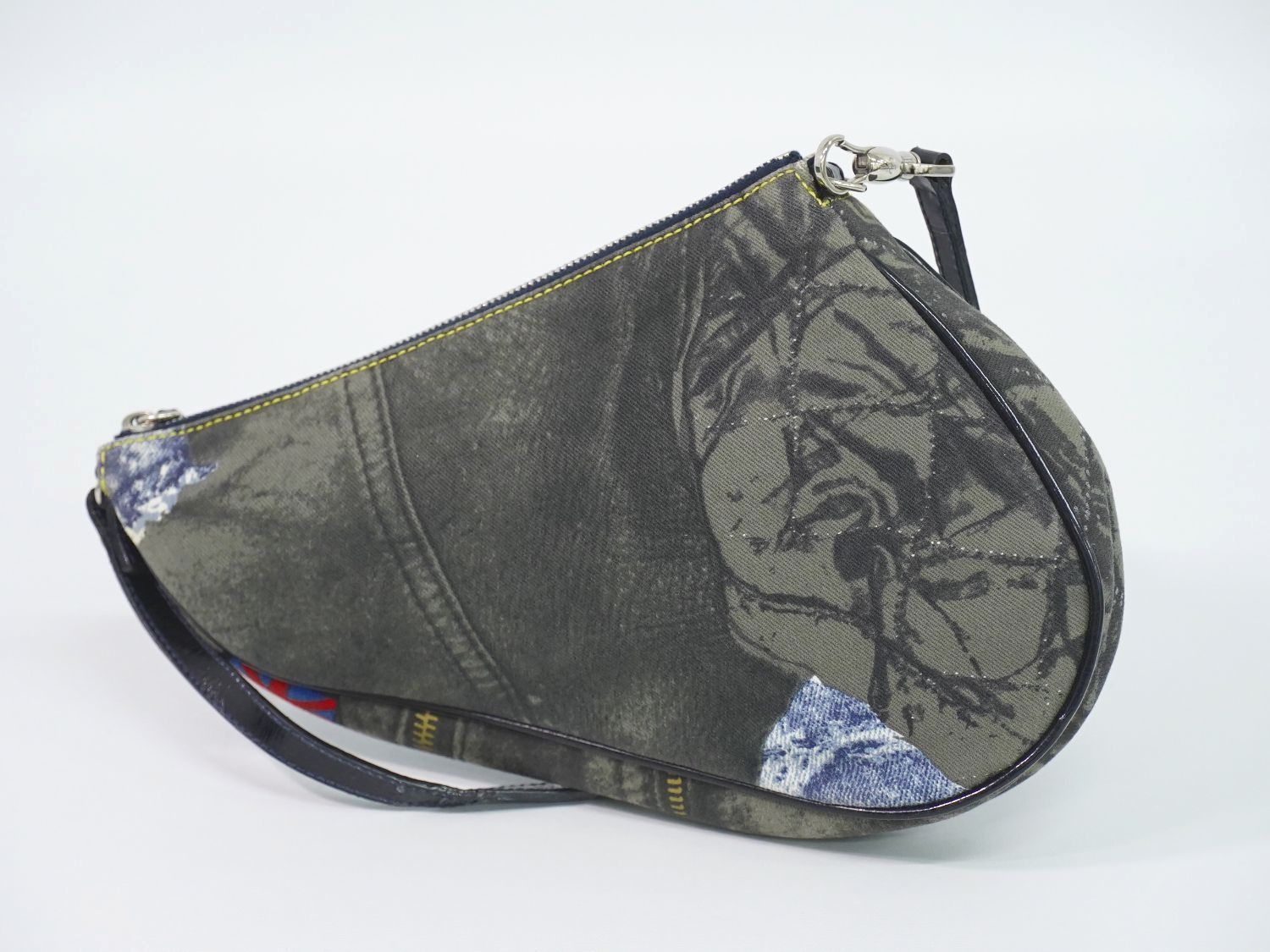 本物 クリスチャン ディオール Christian Dior サドル デニム プリント