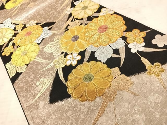 平和屋着物＊夏物 六通柄 本袋帯 草花文 銀糸 正絹 逸品 CAAW8954oy