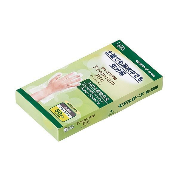 〔まとめ〕 エステー 使いきり手袋 プレミアムビオ No.1300 フリーサイズ 半透明 1箱 50枚 〔×3セット〕 使い捨て手袋