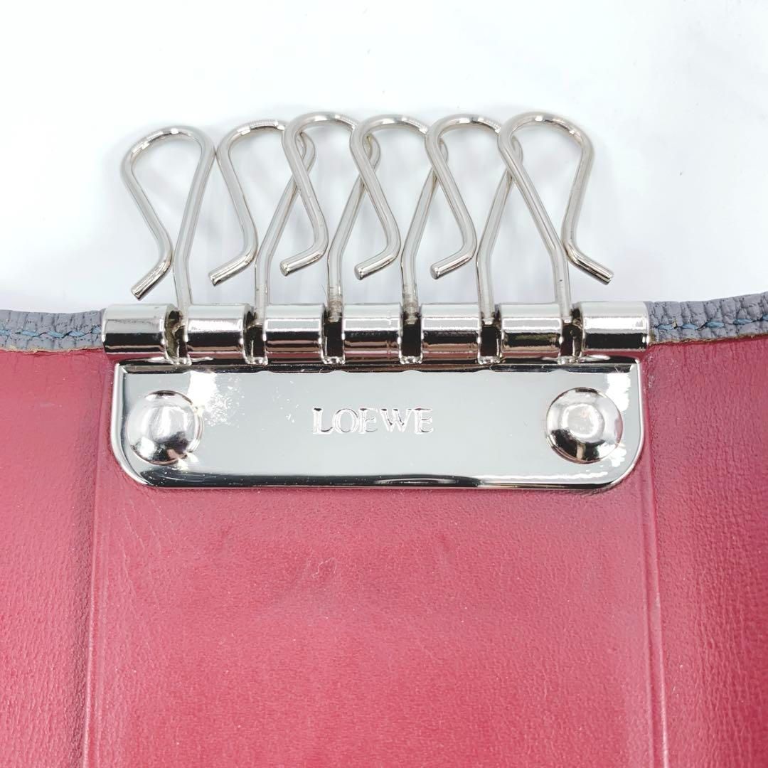 LOEWE ロエベ 6連キーケース キーケース アナグラム グレー ワン