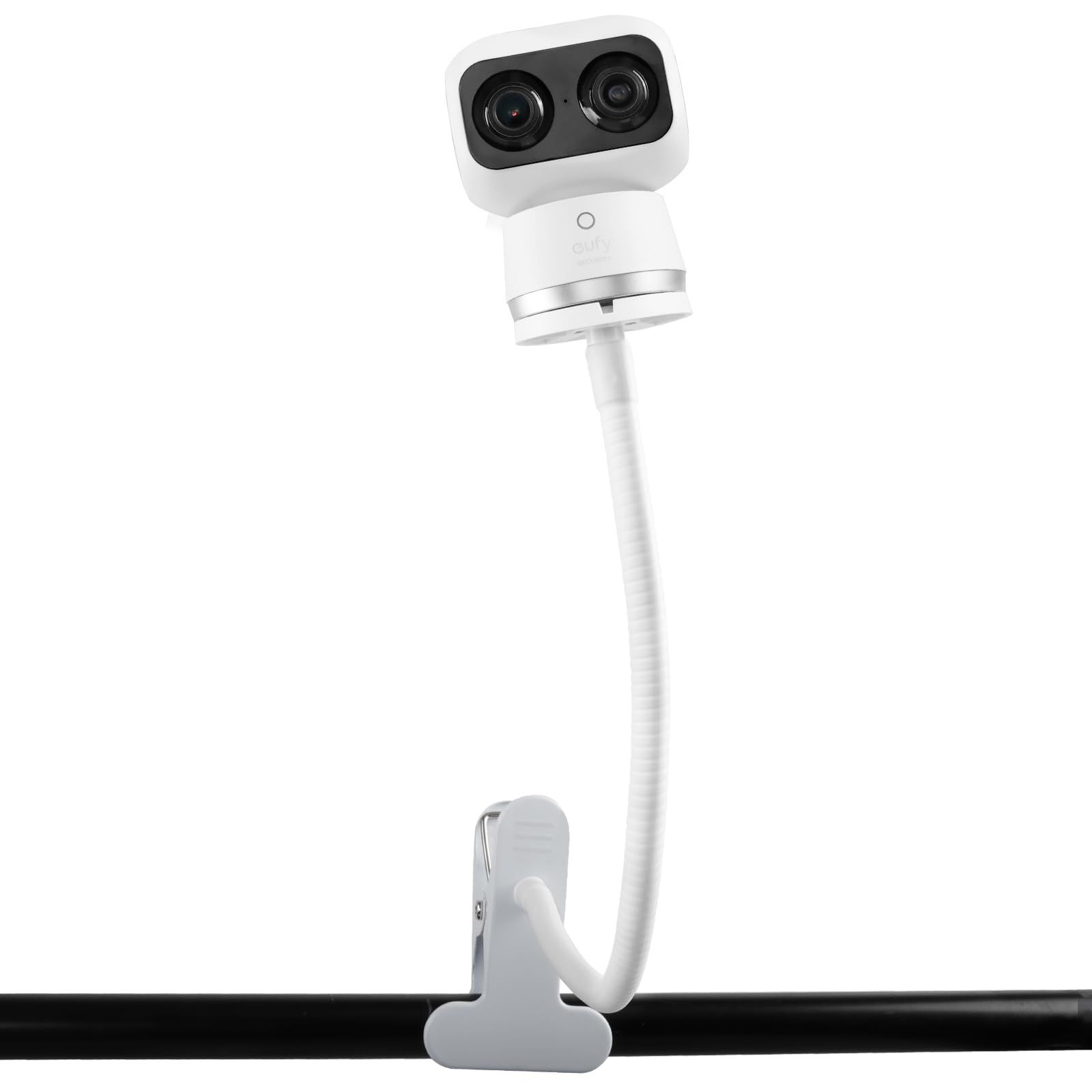 VOMENC フレキシブルツイストクランプマウント Eufy Security屋内カムS350カメラ対応 フレキシブルツイストグースネックマウントブラケット 工具や壁へのダメージ不要 (ホワイト) [Clamp Mount]