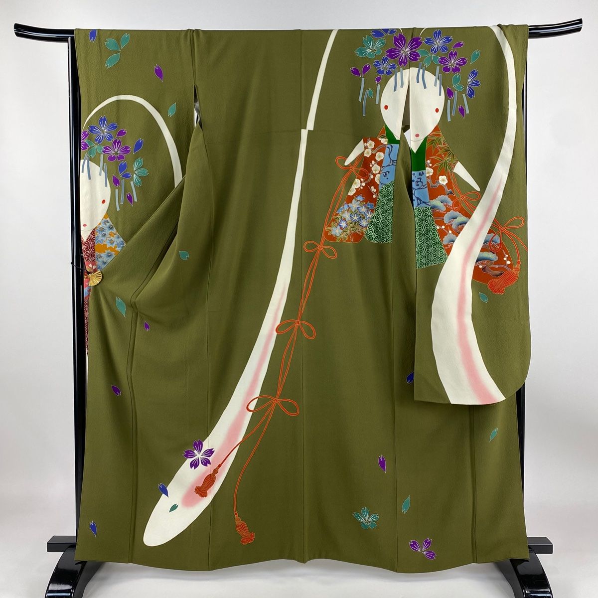 振袖 身丈156cm 裄丈63cm S 袷 御所車 松竹梅 金糸 金彩 赤 正絹 美品 秀品 中古 振袖 身丈156cm 裄丈63cm S 袷 松竹梅 御所車 金糸 金彩 オレンジ 正絹