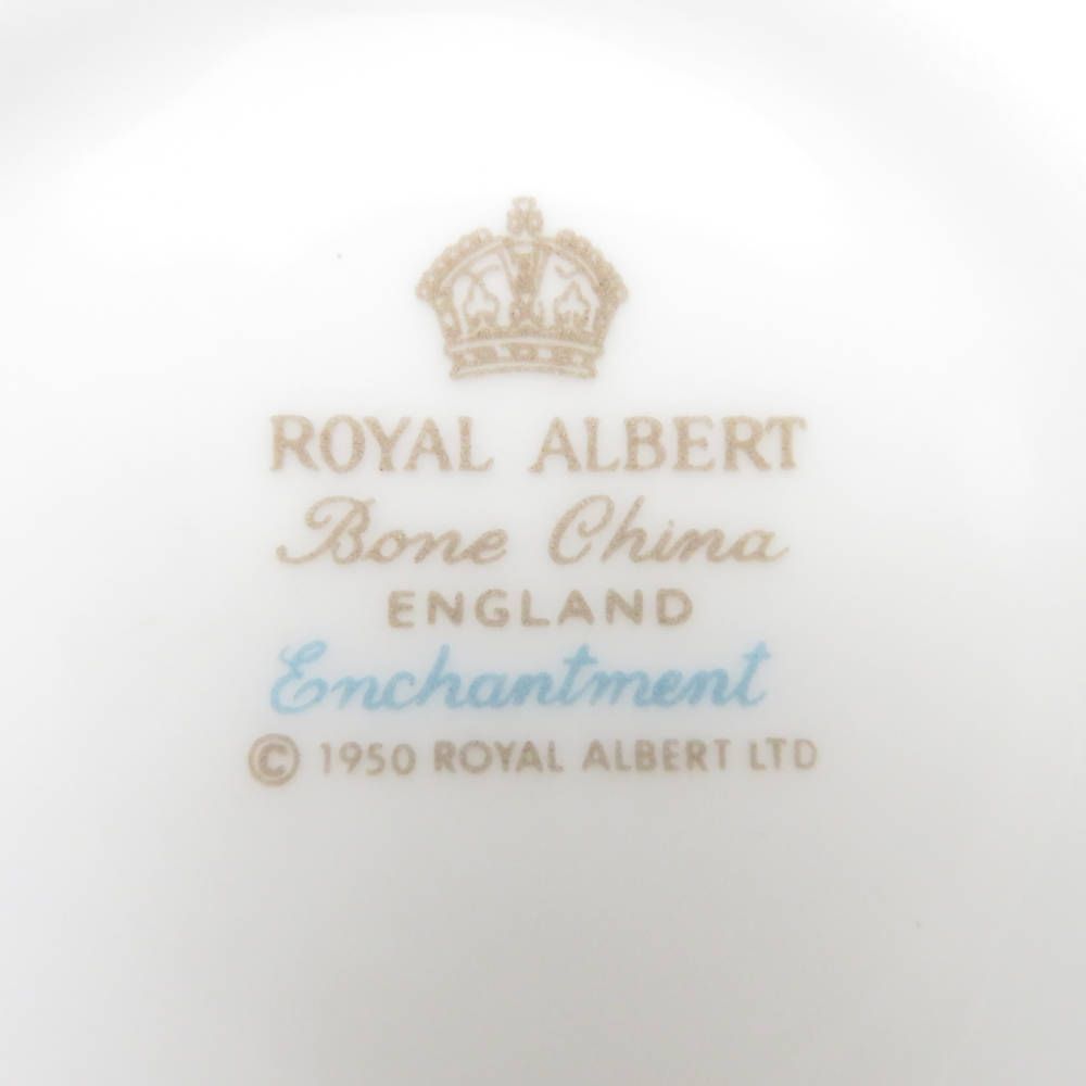 美品 ROYAL ALBERT ロイヤルアルバート エンチャントメント マグカップ 2点 ペア 花柄 水色 ティー コーヒー SU8157E 