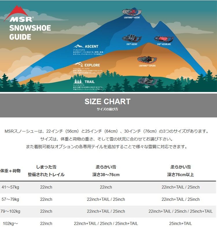 【新品未使用】MSR ライトニングアッセント　Lightning Ascent　25inc （ブラック）　SNOWSHOE　エムエスアール　スノーシュー　バックカントリー　登山　雪山登山　BC 日本正規品