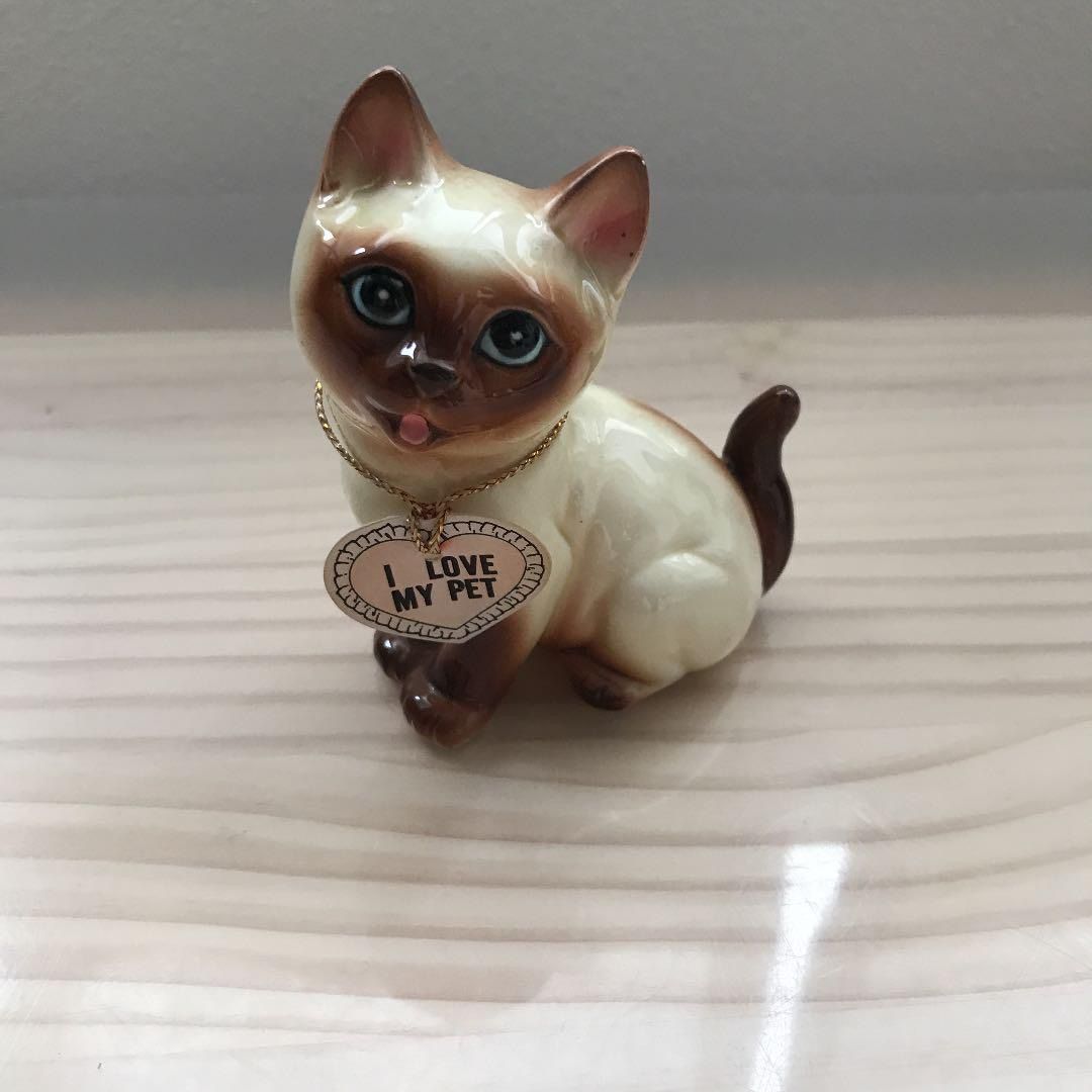 インテリア雑貨 オブジェ シャム猫 陶器 可愛い 美品 - メルカリ