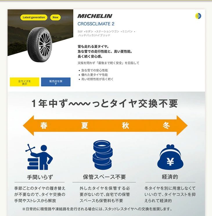 製 在庫有 ミシュラン クロスクライメート ツー 2 205 60 R 16 96 V XL オールシーズンタイヤ4本セット