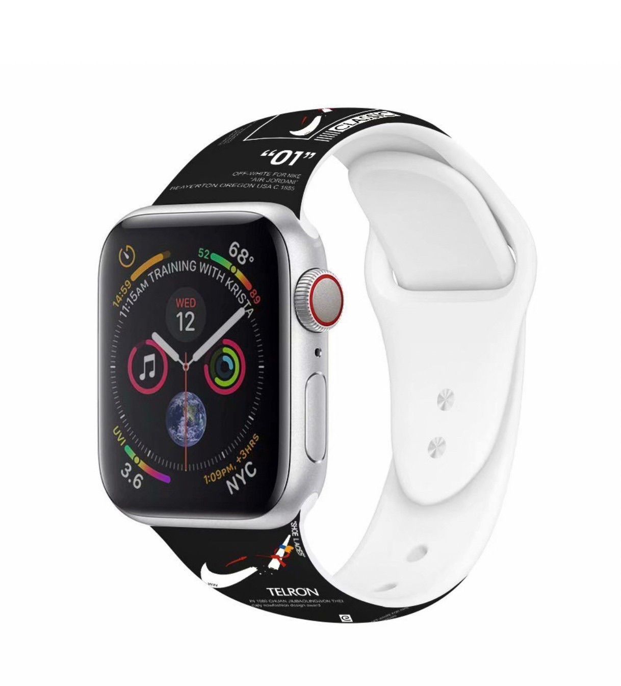 特別割引価格 AppleWatchステンレスケースラバーバンド44mmシルバー黒 