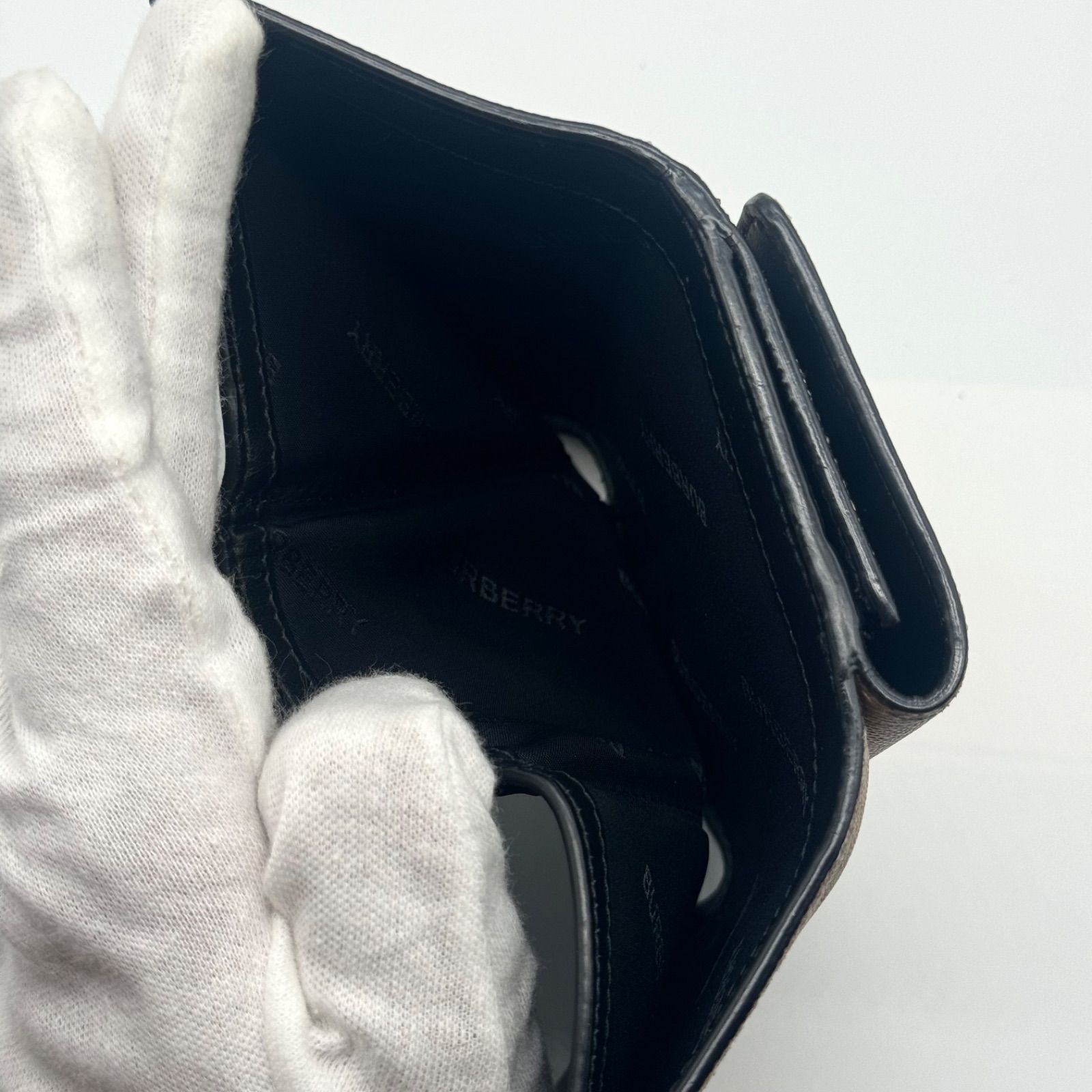 極美✨BURBERRY バーバリー 三つ折り財布 コインケース 小銭入れ