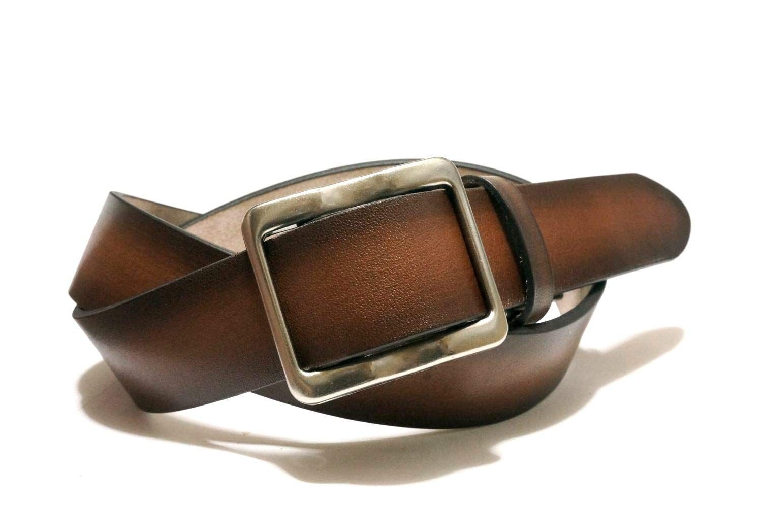 [TOCHIGI LEATHER(とちぎ革)] とちぎレザー ベルト 栃木レザー ベルト スライダーバックル メンズ カジュアル グラデーション仕様 こだわりの 天然皮革仕様 ぬめ革 牛革 日本製 (ブラウン) [ブラウ