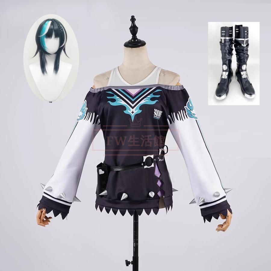 hololive EN ホロライブ VTuber DEV_IS 輪堂千速 りんどうちはや コスプレ衣装ウィッグ 靴 イベント パーティー コスチューム 変装 仮