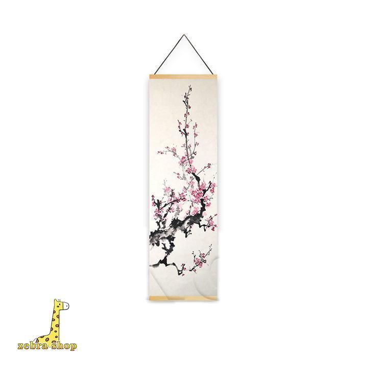 掛軸 掛け軸 壁掛け 四季 芸術 北欧 金運 開運 風水 おしゃれ インテリア タペストリー 留め具付き 4点セット NEXPOTALLINN_EU