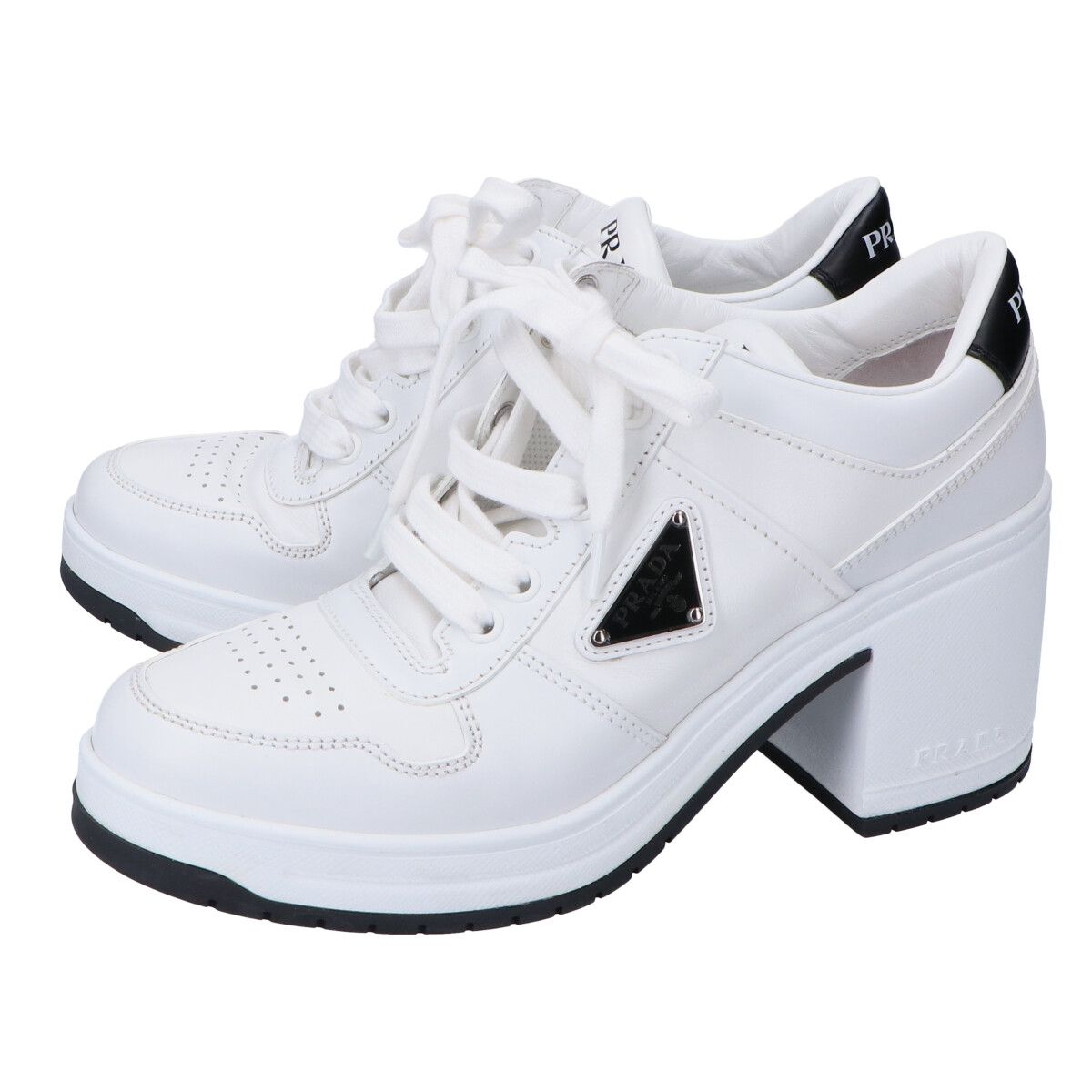 PRADA プラダ 【美品】1E792M ダウンタウン メタルロゴ ハイヒール 
