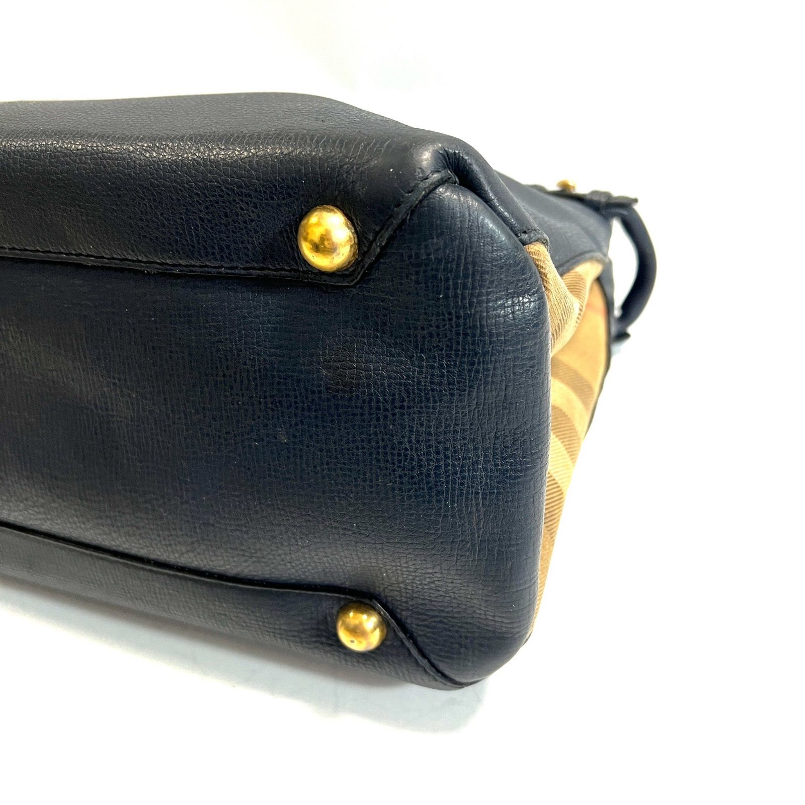 BURBERRY バーバリー ハンドバッグ ノバチェック バナー レザー BURBERRY バーバリー ハンドバッグ ノバチェック バナー レザー