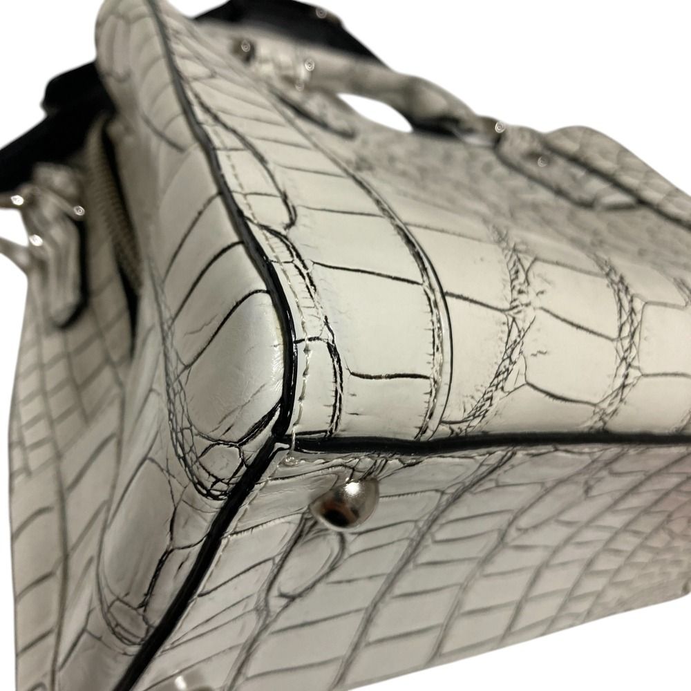 良品 CROIX ROYAL クロワロイヤル JRA クロコダイルレザー 目地染め  