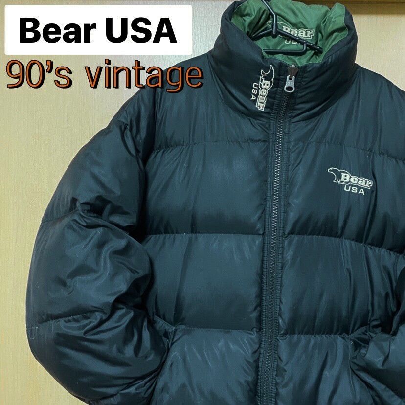 90's Bear USA ベアー リバーシブル ダウンジャケット - メルカリ