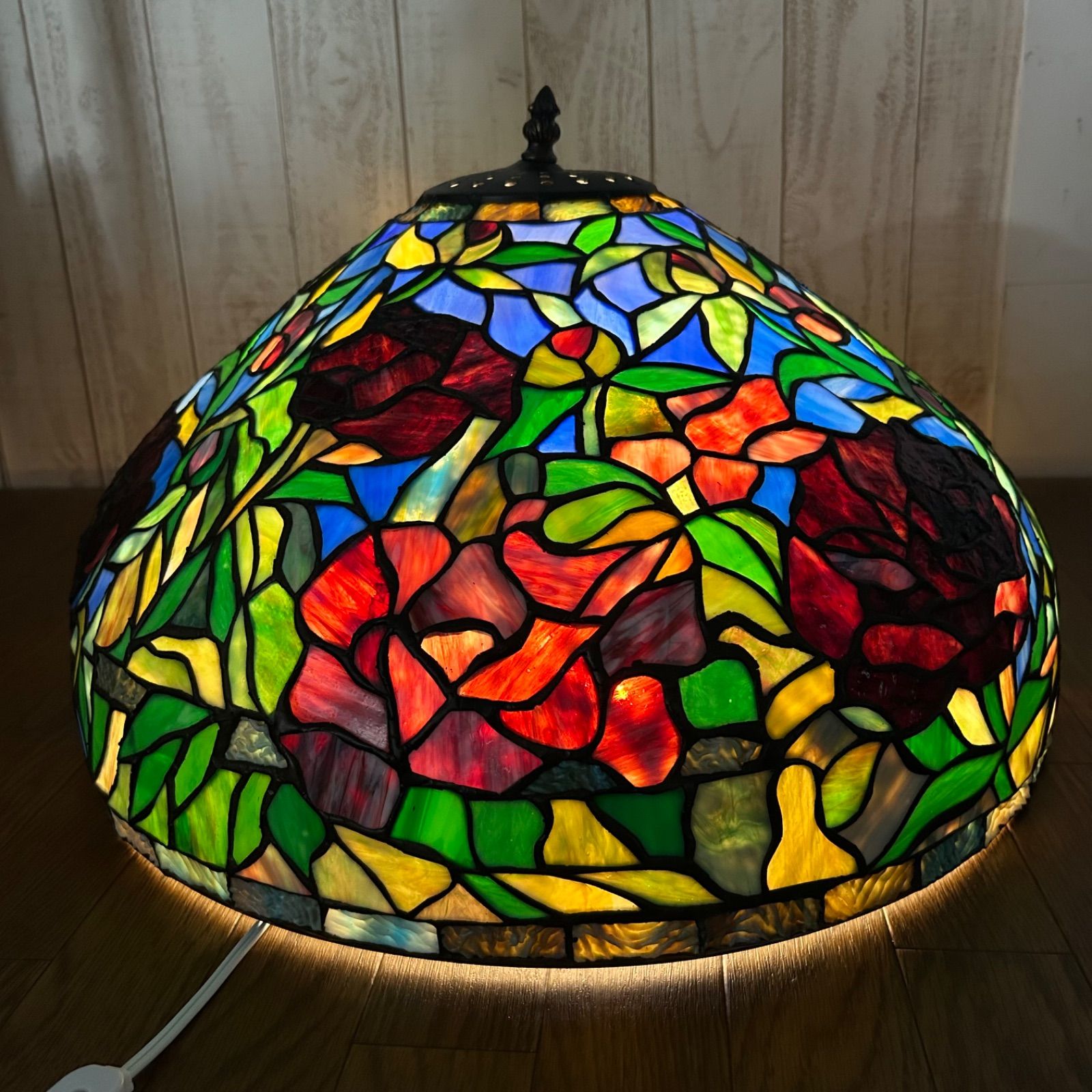 ステンドグラスシェードのみ ステンドグラス 赤いランプ（シェードのみ