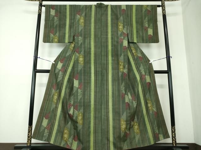 平和屋着物○上質な小紋 間道 正絹 逸品 DAAZ0994ps 正絹 逸品 平和屋