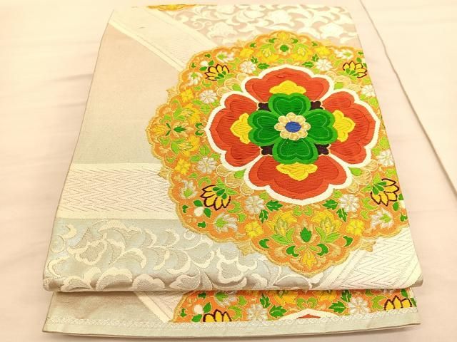 SO-727 袋帯 六通 未仕立て 正絹 綾錦 花菱紋 高級 SO-760 袋帯